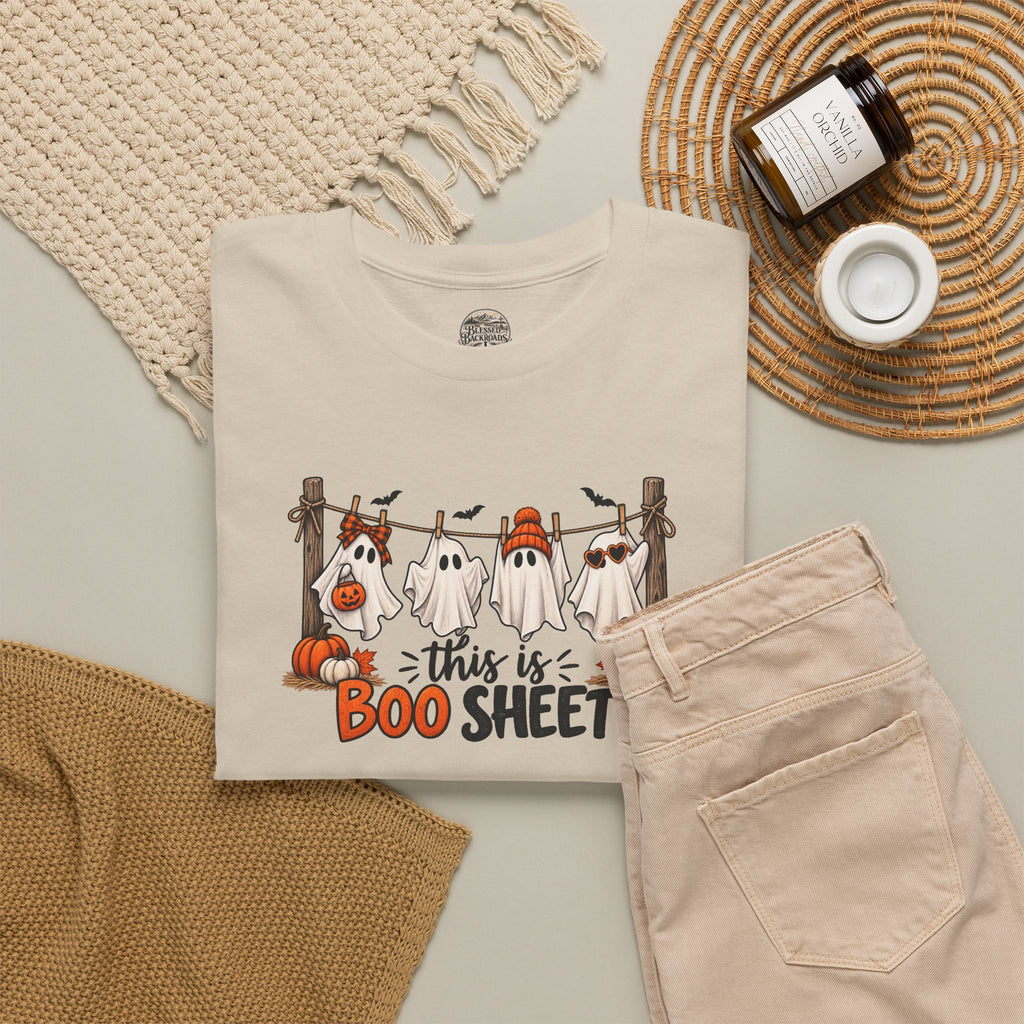 Halloween 'This Is Boo Sheet' T-Shirt – Cute Ghosts & Pumpkins Tee
