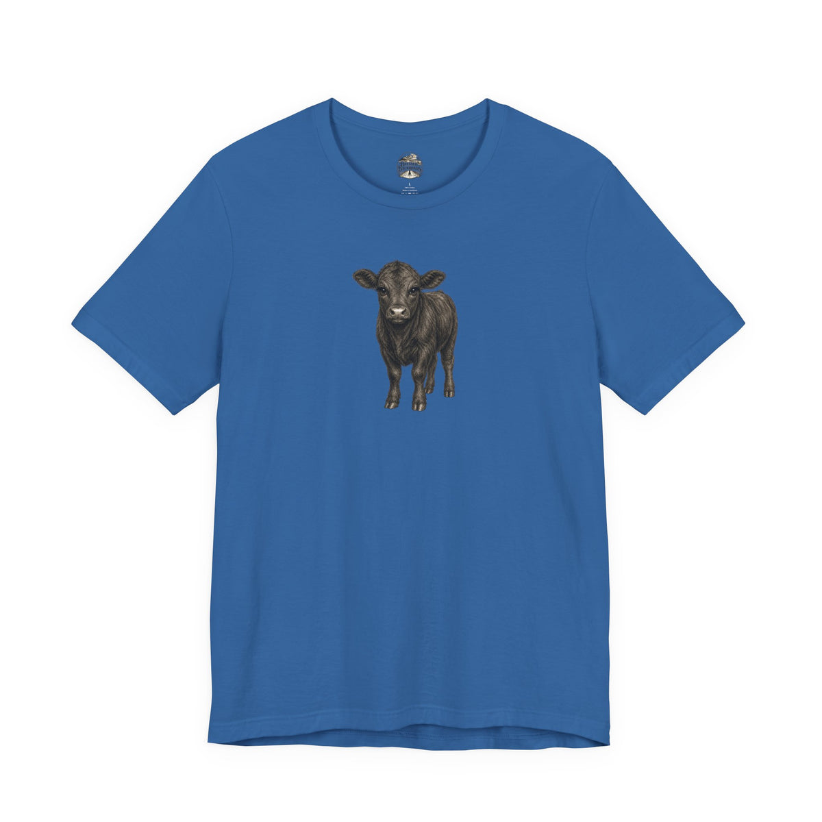 Cow Illustration T-Shirt — Cute Black Calf Graphic Tee