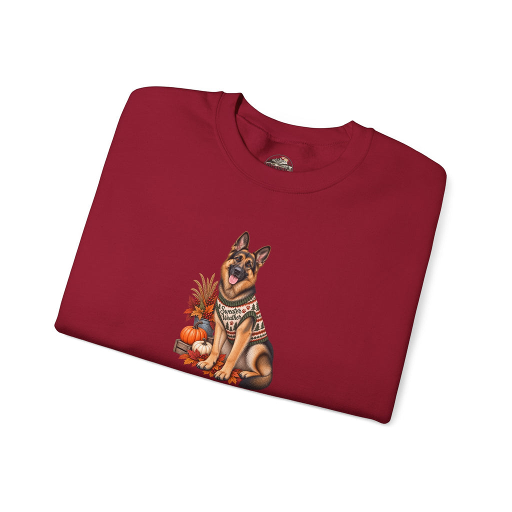 German Shepherd Autumn Pumpkin Crewneck Sweatshirt