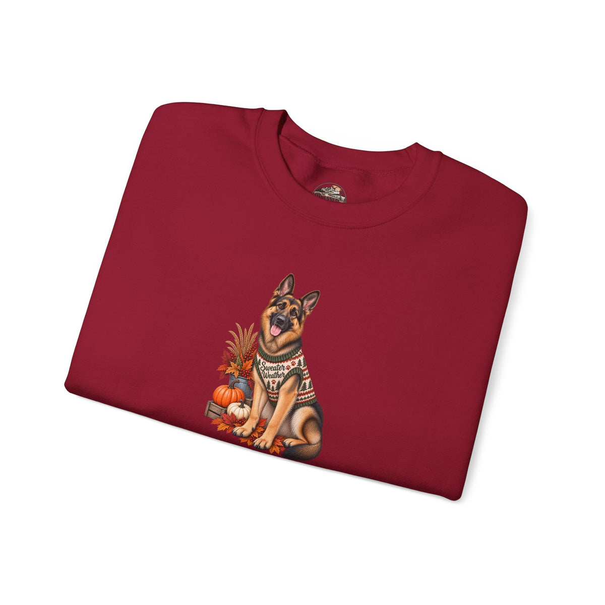 German Shepherd Autumn Pumpkin Crewneck Sweatshirt