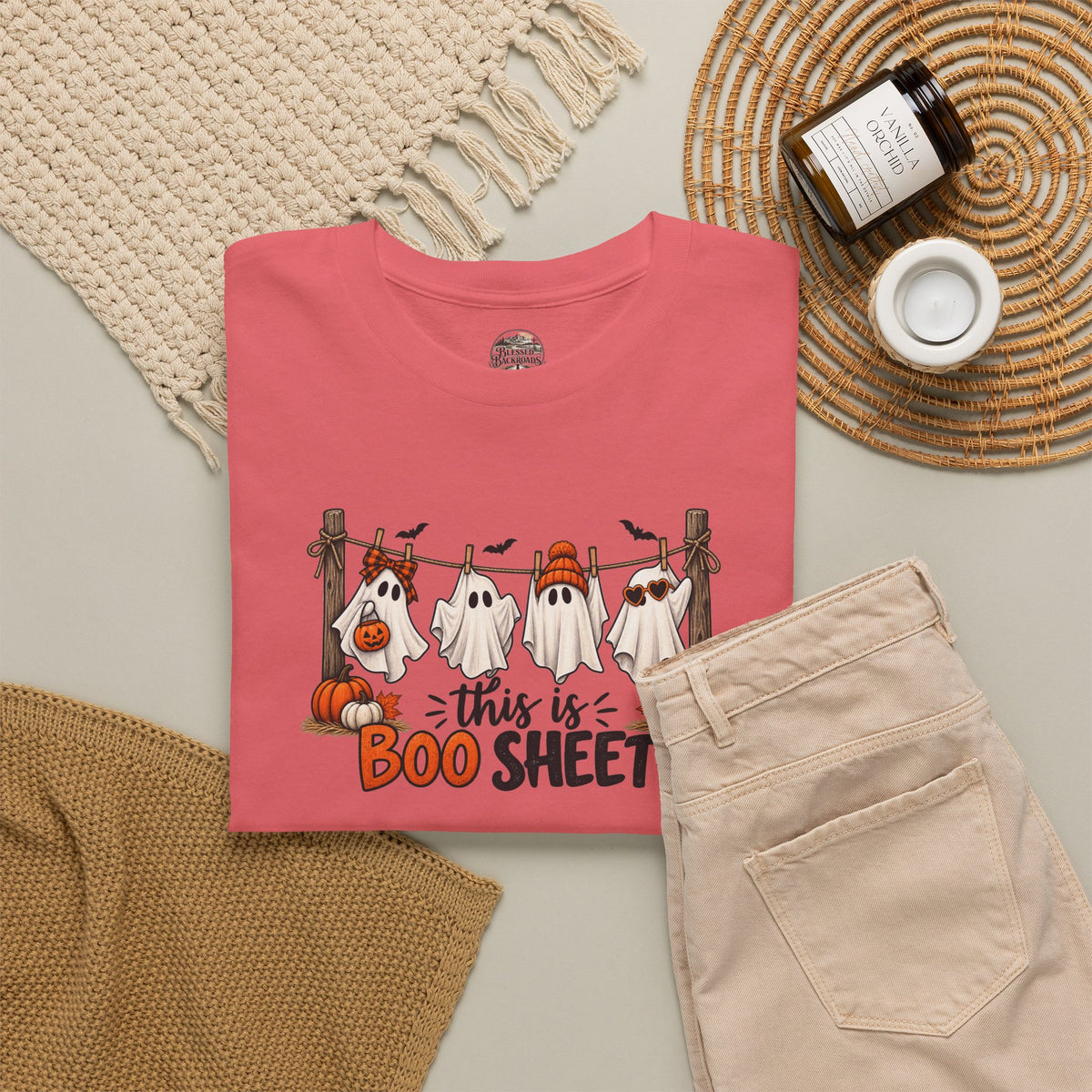 Halloween 'This Is Boo Sheet' T-Shirt – Cute Ghosts & Pumpkins Tee