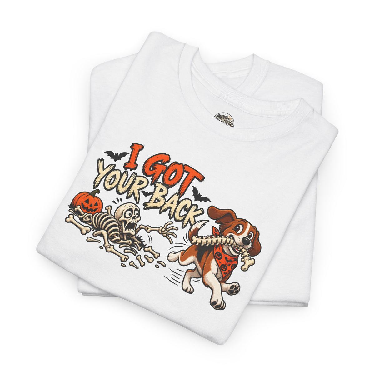 I Got Your Back Halloween Dog Skeleton Graphic Tee