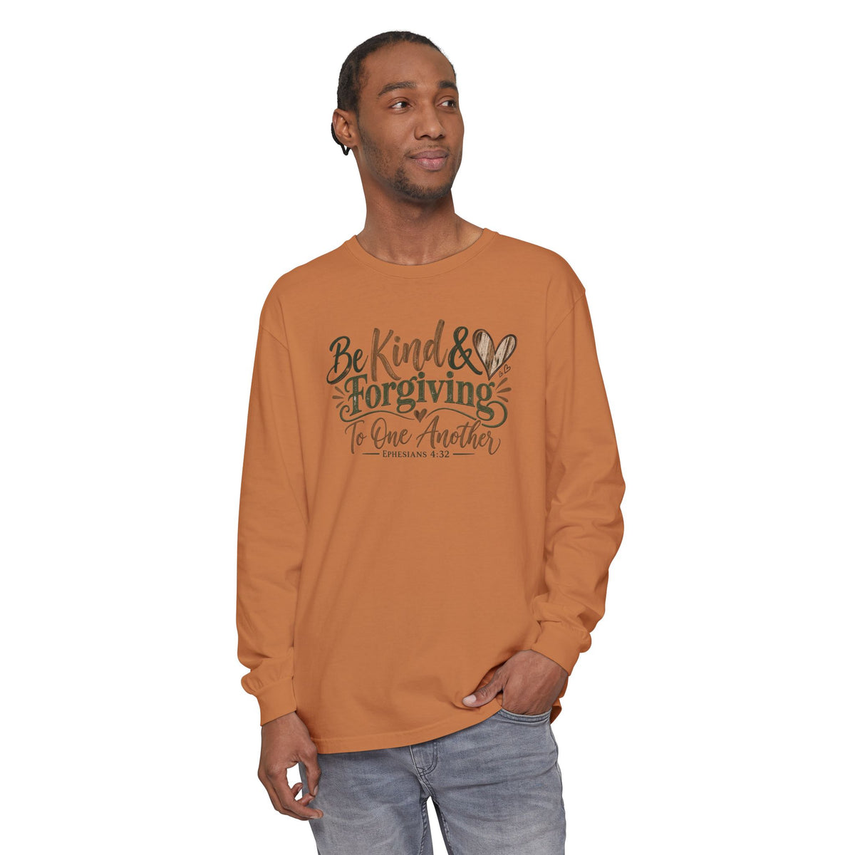 Be Kind & Forgiving Long Sleeve Tee – Inspirational Christian Message